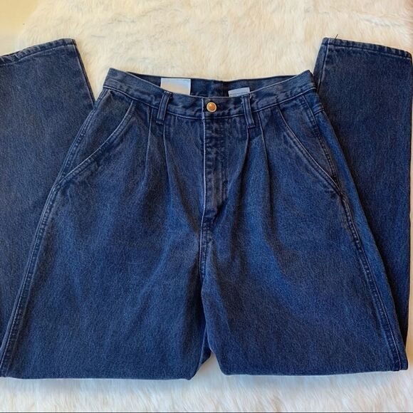 Bill Blass Vintage High Waist Tapered Leg Pleated front Mom Denim Jeans Size 10 - Picture 1 of 11